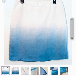 J. McLaughlin.Blue Ombre Linen Skirt Size 8 & 6